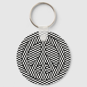 Optical Illusion Peace Key Ring