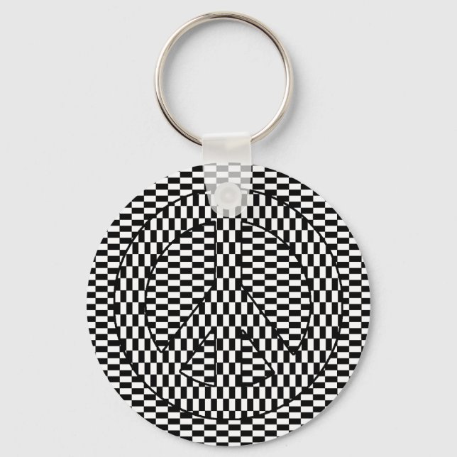 Optical Illusion Peace Key Ring (Front)