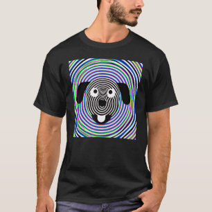 Optical illusion puppy artwork witty dog T-Shirt