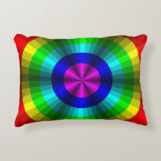 Optical Illusion Rainbow Accent Pillow (Front)
