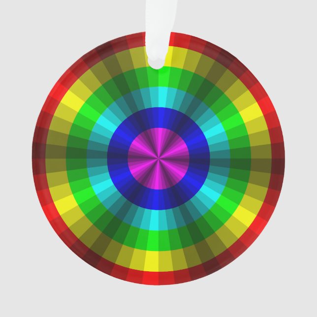 Optical Illusion Rainbow Acrylic Ornament (Front)