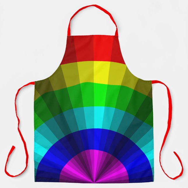Optical Illusion Rainbow All-Over Print Apron (Front)