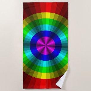 Optical Illusion Rainbow Beach Towel