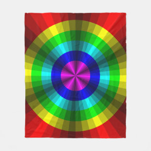 Optical Illusion Rainbow Fleece Blanket