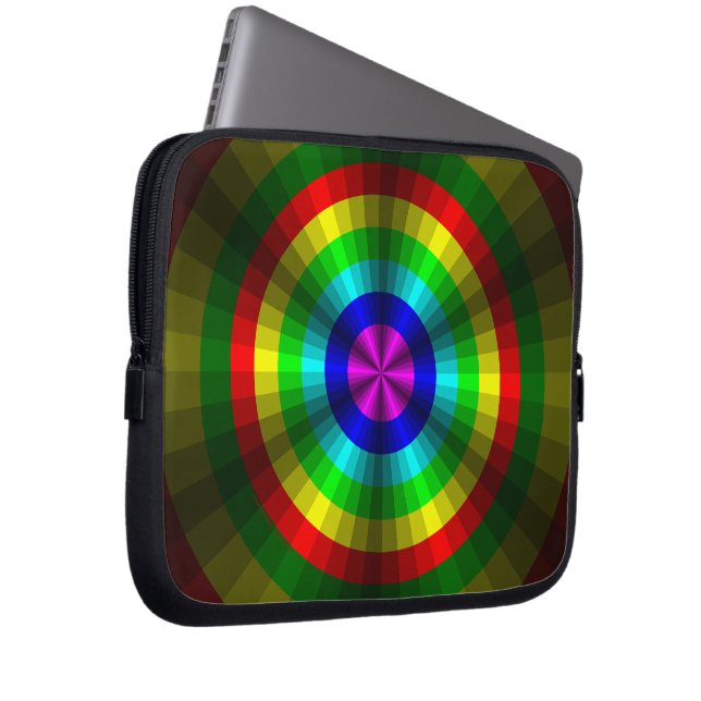Optical Illusion Rainbow Laptop Case (Front Right)