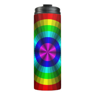 Optical Illusion Rainbow Thermal Tumbler