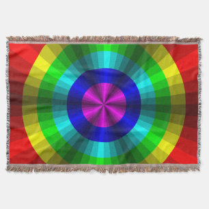 Optical Illusion Rainbow Throw Blanket