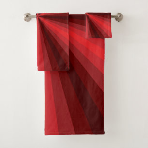 Optical Illusion Red Bathroom Towel Set