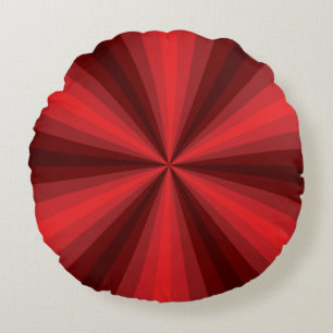 Optical Illusion Red Round Pillow