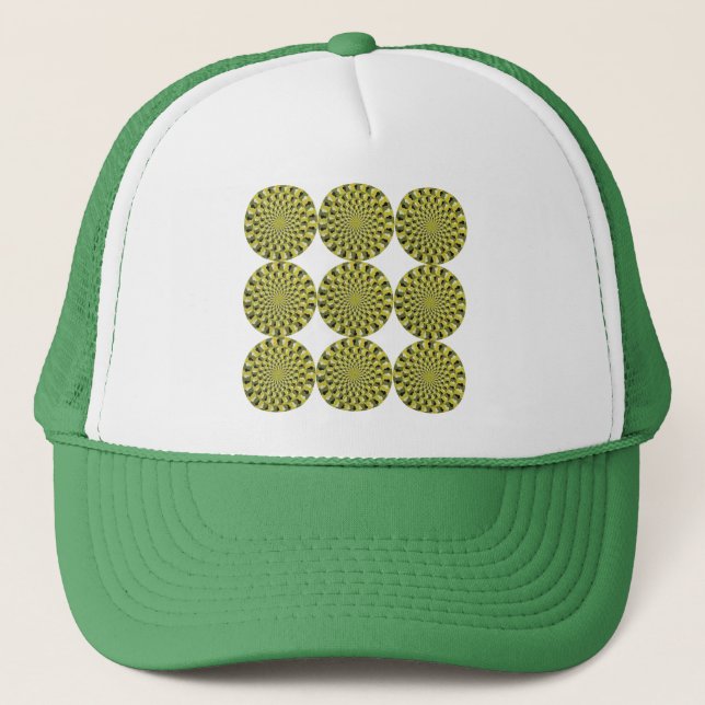 Optical Illusion - Spinning Wheels Trucker Hat (Front)