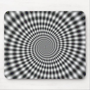 Optical illusion spiral mouse mat