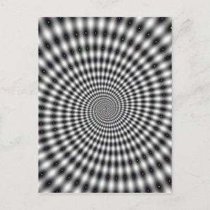 Optical illusion spiral postcard