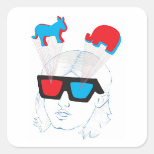 Optical Illusion Square Sticker