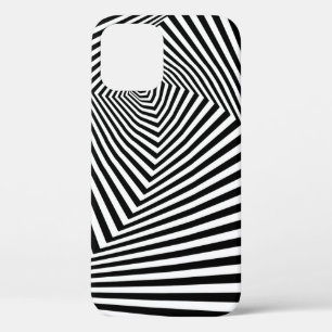 Optical Illusion: Striped Geometric Abstract. iPhone 12 Case