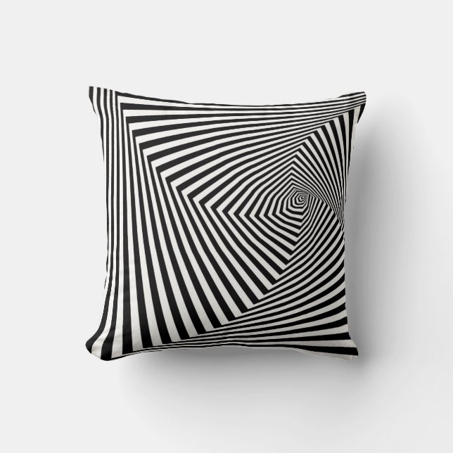 Optical Illusion: Striped Geometric Abstract. Cushion (Front)