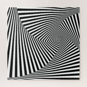 Optical Illusion: Striped Geometric Abstract. Jigsaw Puzzle