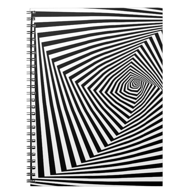 Optical Illusion: Striped Geometric Abstract. Notebook (Front)