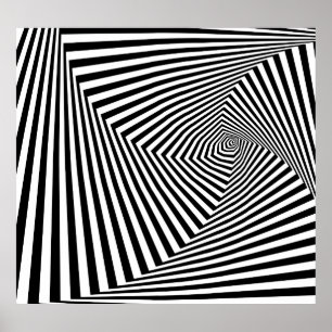 Optical Illusion: Striped Geometric Abstract. Poster