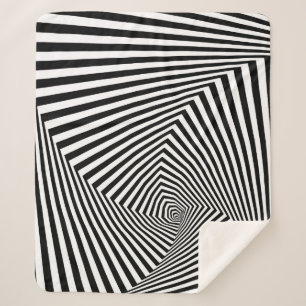 Optical Illusion: Striped Geometric Abstract. Sherpa Blanket