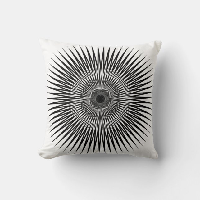 optical illusion  throw pillow black_white no2 (Front)