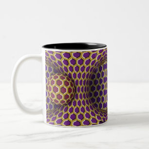 Optical Illusion Trick Drawing Rotation Milk Water Two-Tone Coffee Mug