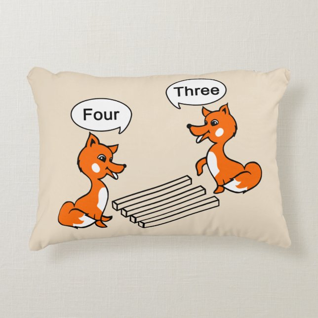 Optical illusion Trick Fox Decorative Cushion (Front)
