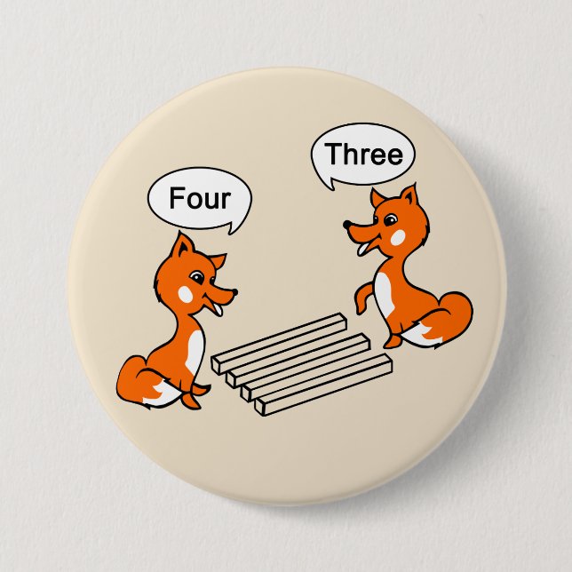 Optical illusion Trick with Foxes 7.5 Cm Round Badge (Front)