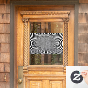 Optical Illusion Tunnel – Hypnotic Black and White Window Cling
