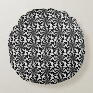 Optical Illusion Vortex Blanket Round Cushion