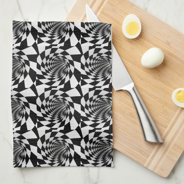 Optical Illusion Vortex Blanket Tea Towel (Quarter Fold)
