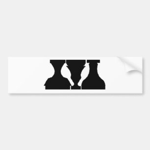 Optical illusion with birds and urns bumper sticker
