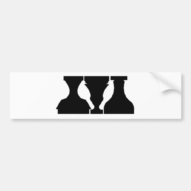 Optical illusion with birds and urns bumper sticker (Front)
