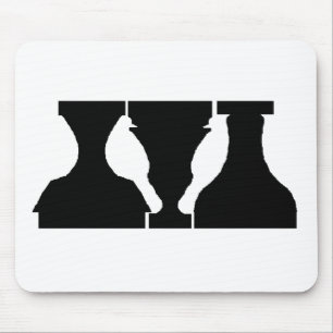 Optical illusion with birds and urns mouse mat