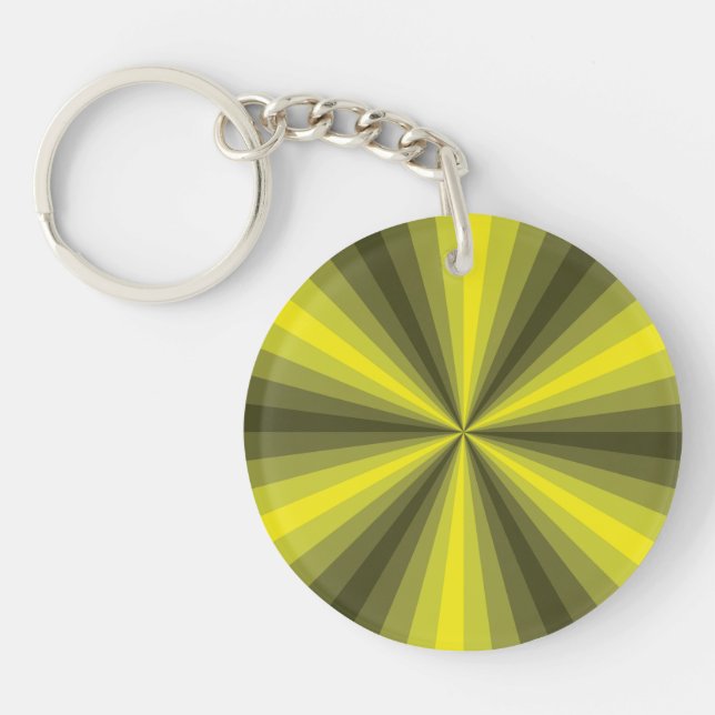 Optical Illusion Yellow Acrylic Keychain (Front)