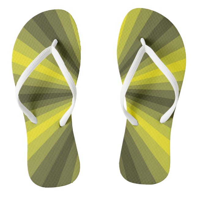 Optical Illusion Yellow Flip Flops (Footbed)