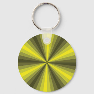 Optical Illusion Yellow Keychain