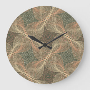 Optical Illusions: Geometric Intrigue Large Clock