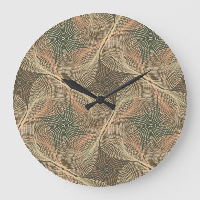 Optical Illusions: Geometric Intrigue Large Clock (Front)