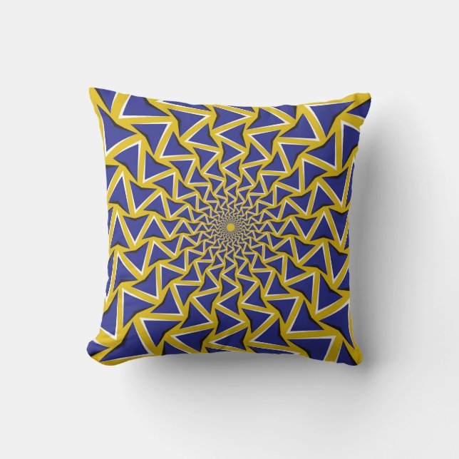 Optical Motion Illusion Circular Background Cushion (Front)