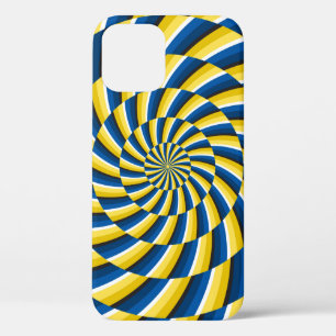 Optical motion illusion Vintage background. Yellow iPhone 12 Case