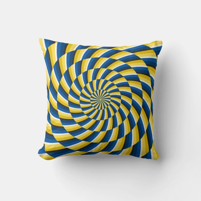 Optical motion illusion Vintage background. Yellow Cushion (Front)