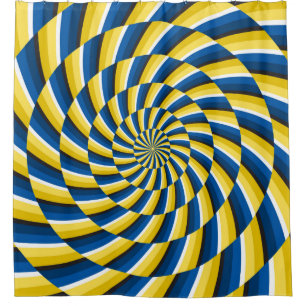 Optical motion illusion Vintage background. Yellow Shower Curtain