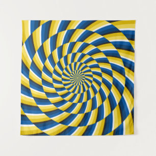 Optical motion illusion Vintage background. Yellow Tapestry