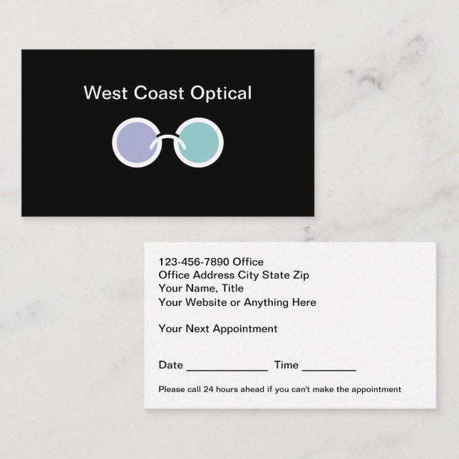 Optical Ophthalmologist Business Appointment Cards (Front/Back)