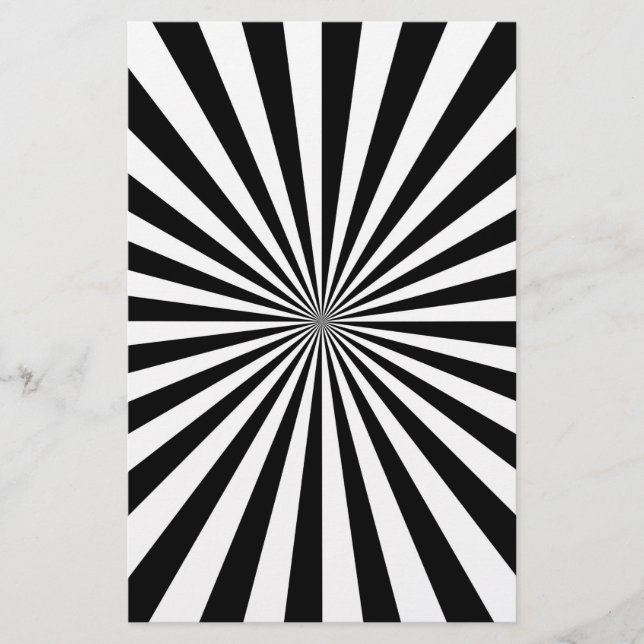 Optical Sun Burst Spinning Wheel Design Stationery (Front)