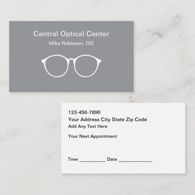 Optical Theme Business Appointment Cards (Front/Back)