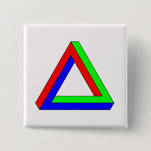 Optical Triangle illusion 15 Cm Square Badge