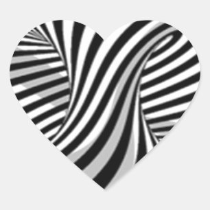 optical tricks heart sticker