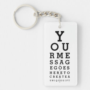 Optician Chart Custom Message Key Ring