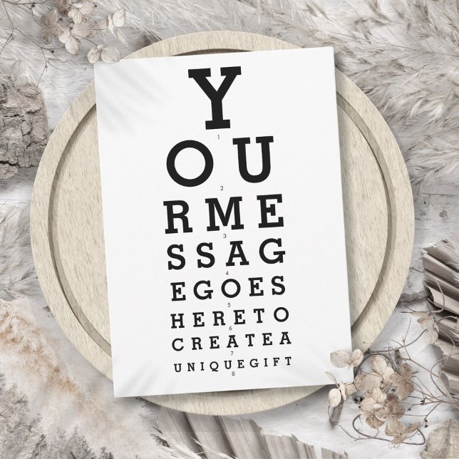 Optician Chart Personalised Message Invitation (Optician Chart Personalized Message Invitation)